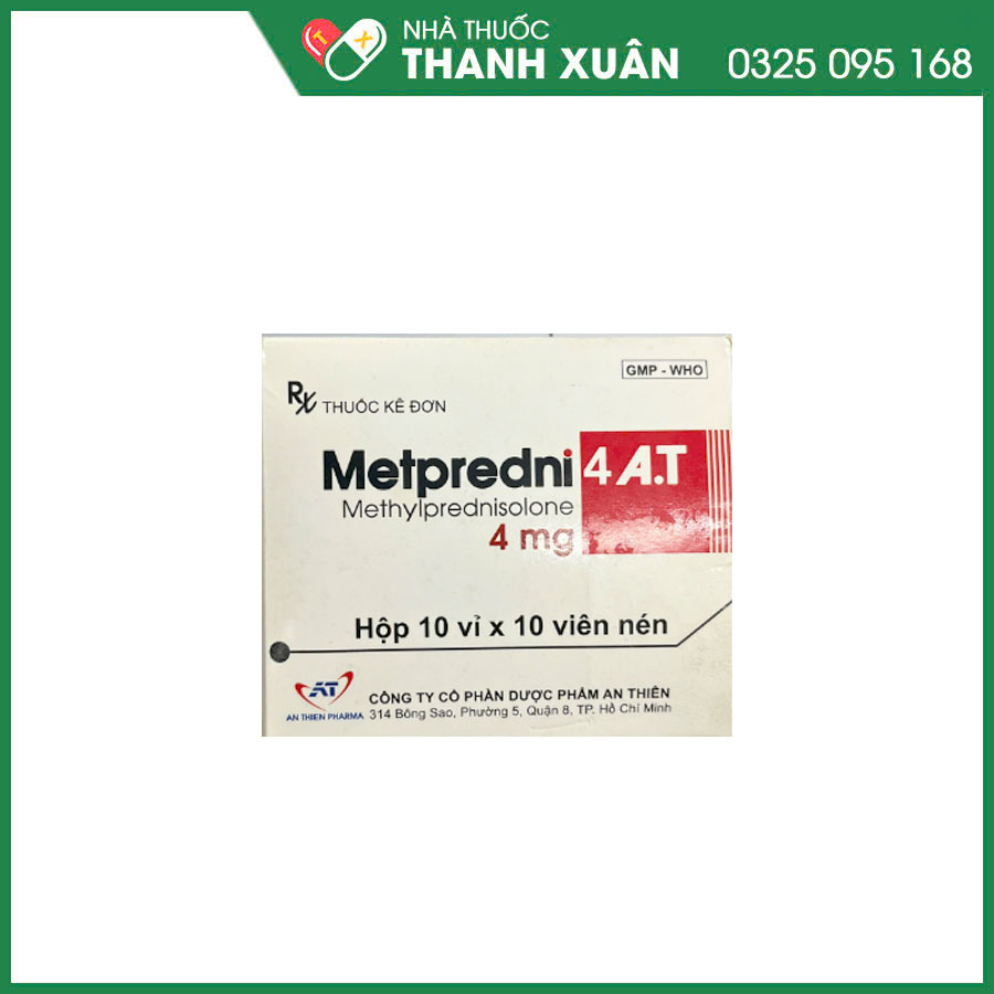 Metpredni 4 A.T kháng viêm, điều trị viêm khớp dạng thấp, lupus ban đỏ và hội chứng thận hư nguyên phát,...